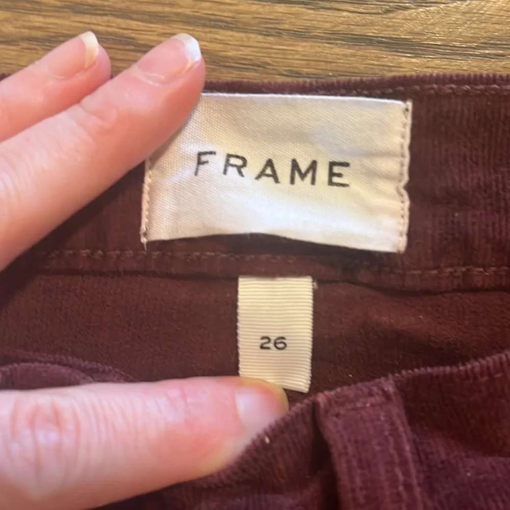 Frame Denim Burgundy Corduroy Mini Skirt - Picture 3 of 6